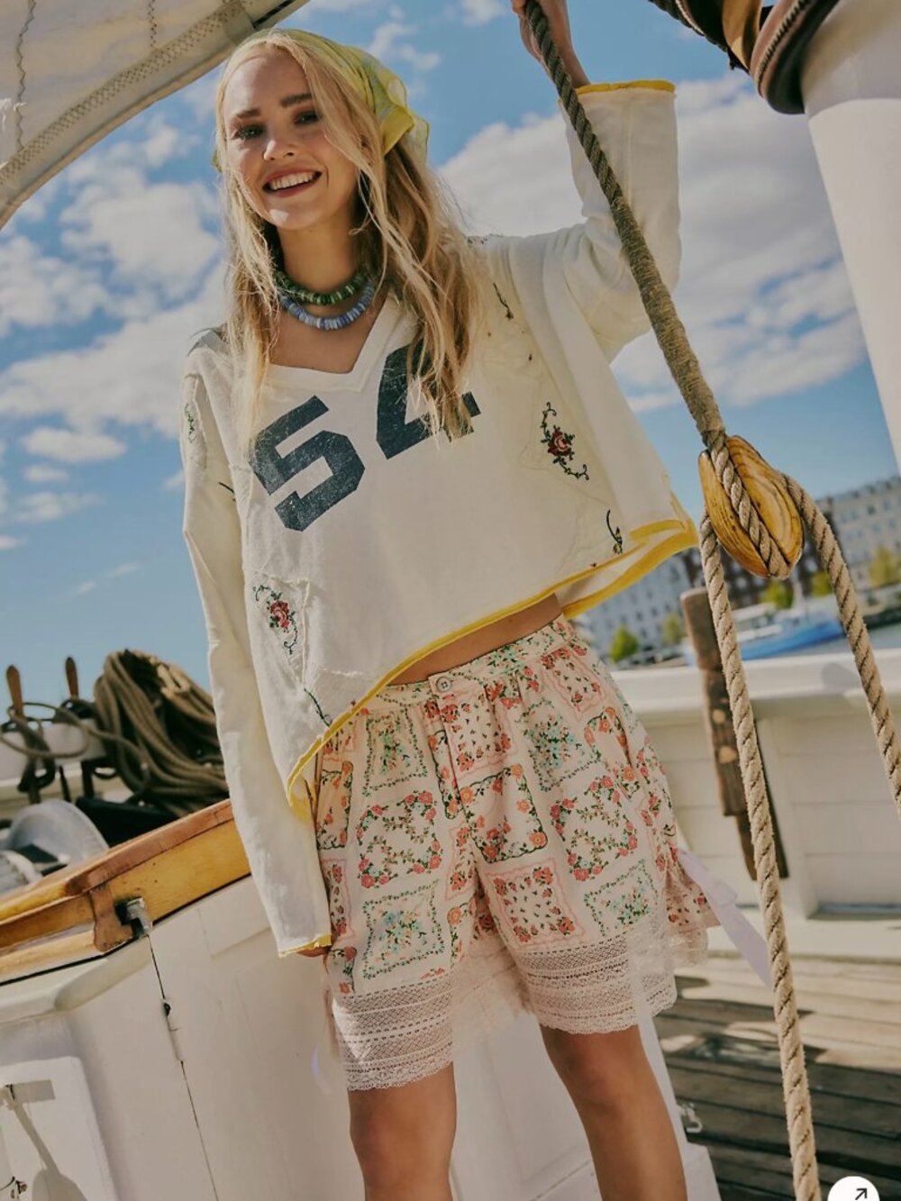 Free People Blooming Lace Shorts- 14- White/Pink/Boho- MSRP $148 - Picture 2 of 14